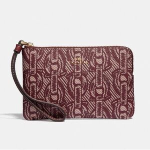 COACH Chain Link Corner Zip Wristlet